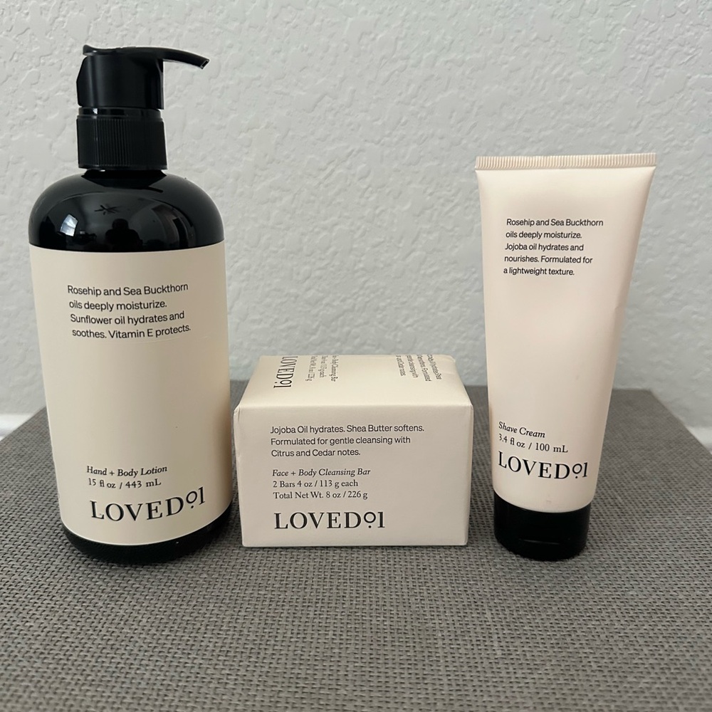 Loved01 3-Piece Grooming Skincare Set - ships in original packaging